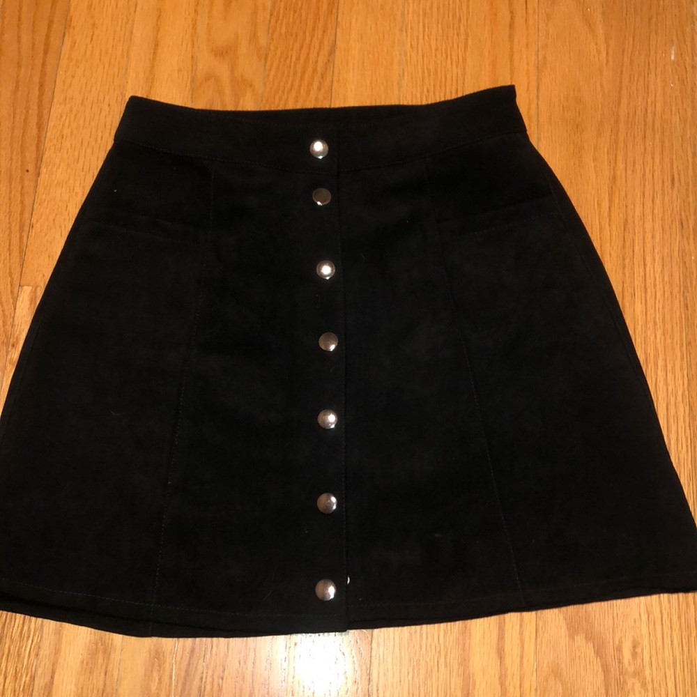 Black velvet skirt